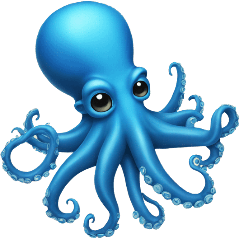 Cool blue octopus  emoji