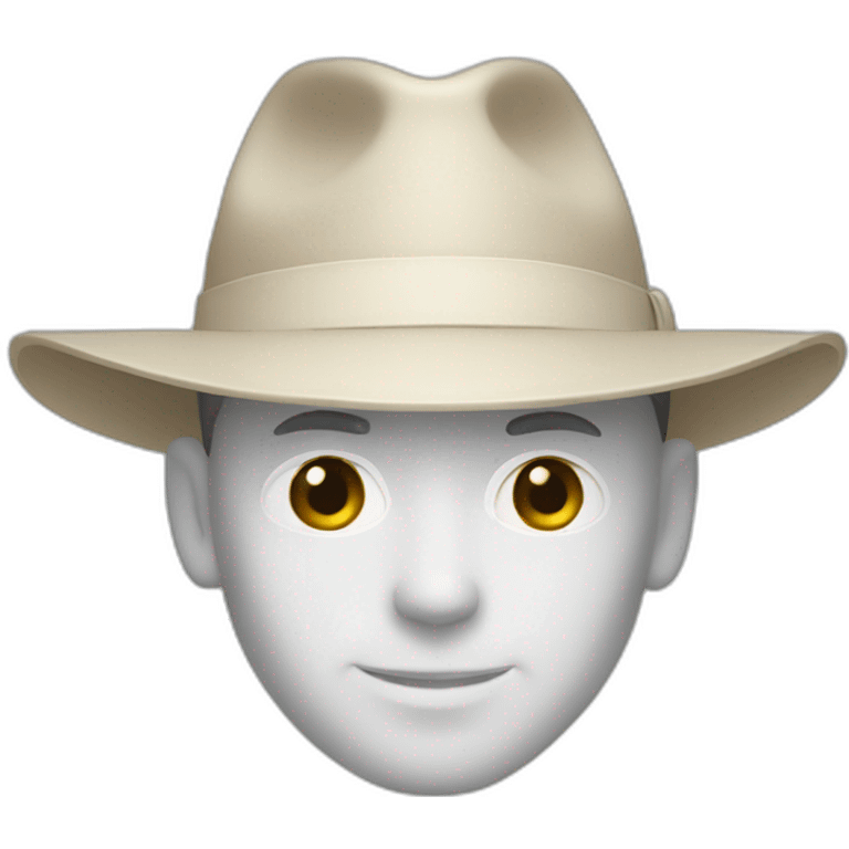 White Men wearing ecru Panama hat emoji