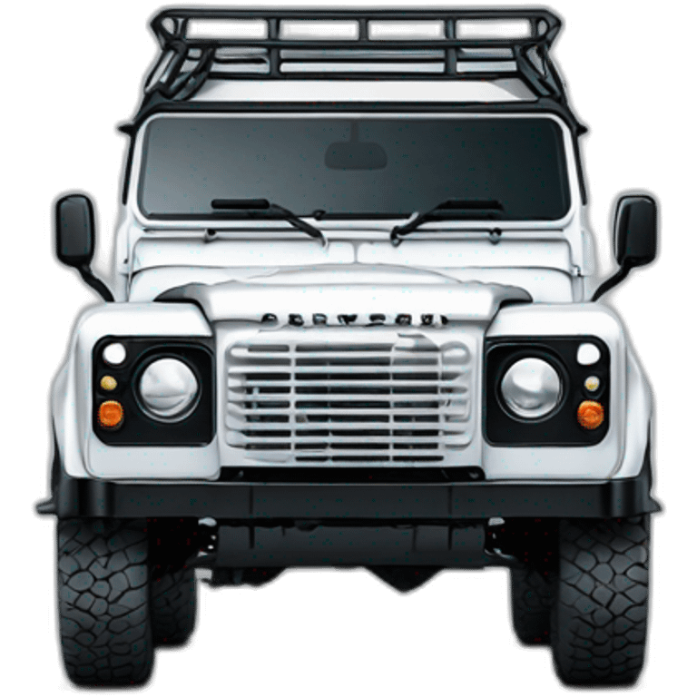 white series 1 land rover defender from front angle emoji