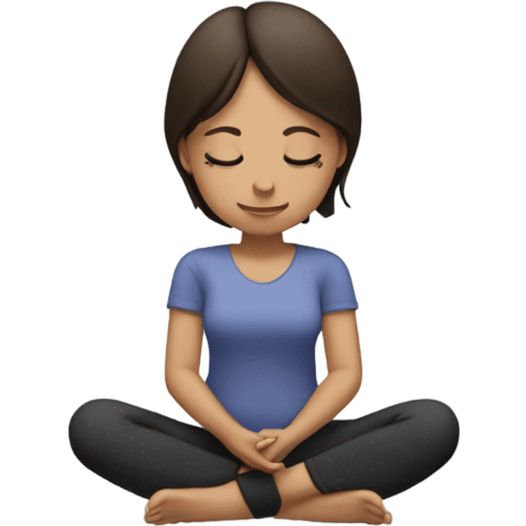 brunette girl meditating  emoji