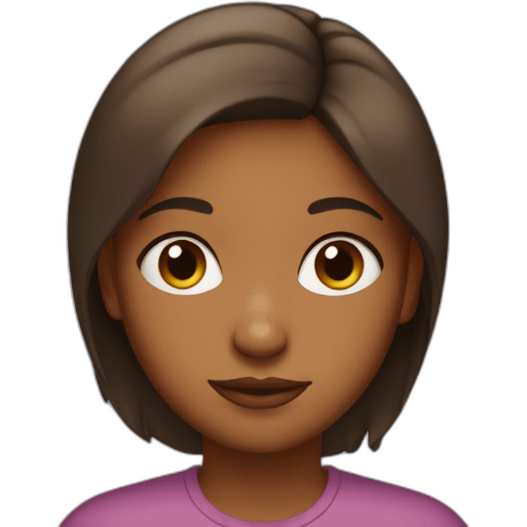 Brown girl with round face emoji