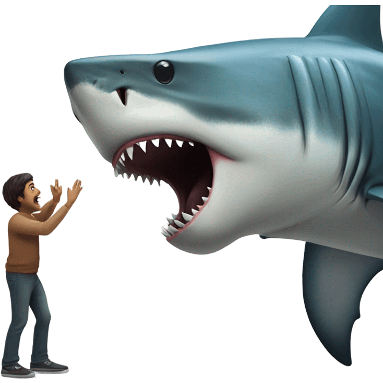 Megaladon kissing human emoji