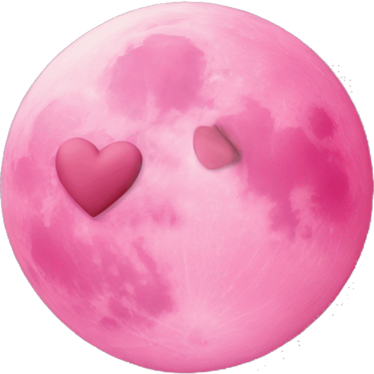 Pink moon with a heart on it emoji