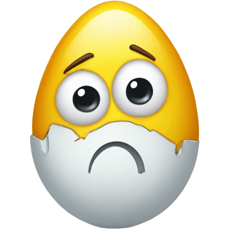 A sad egg emoji