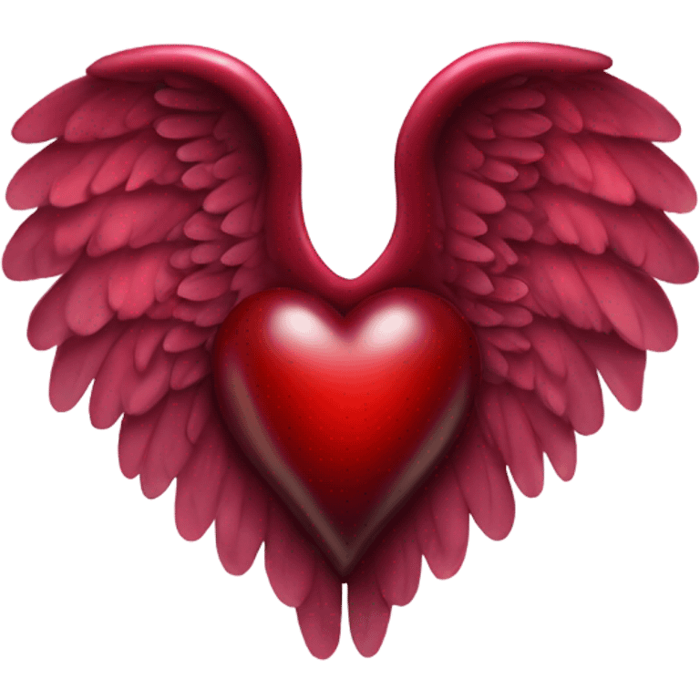 Dark Red heart with angel wings  emoji