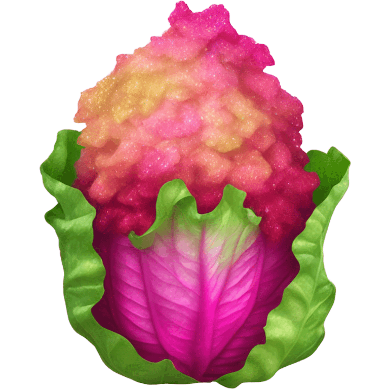 Hot pink ombre lettuce with glitter  emoji