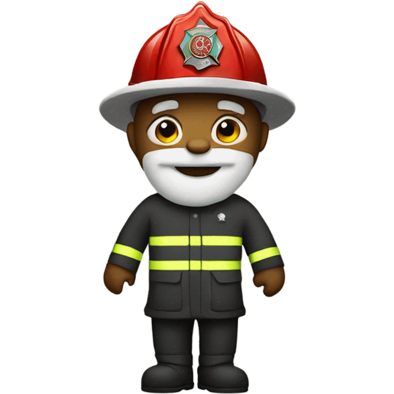 Firefighter wearing Santa hat emoji