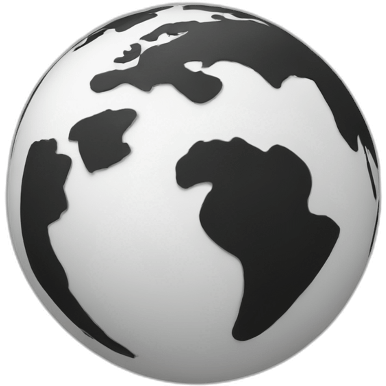 black and white globe world emoji