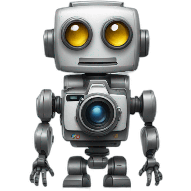 robot with a camera emoji