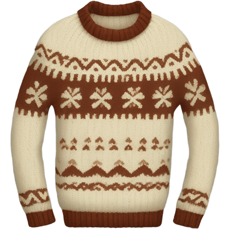 Fair isle cream knit sweater emoji