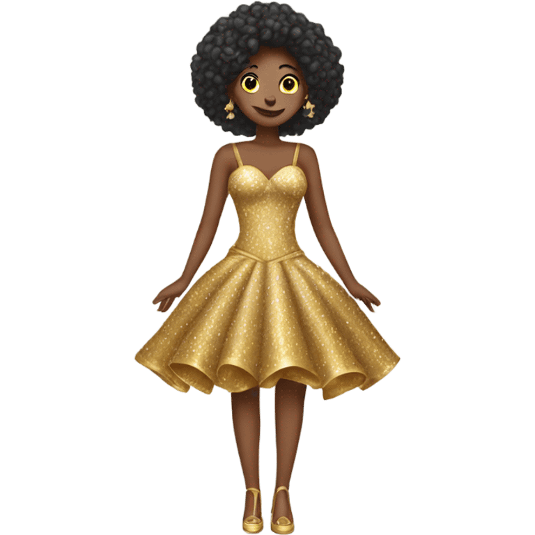 gold sparkly extravagant dress emoji