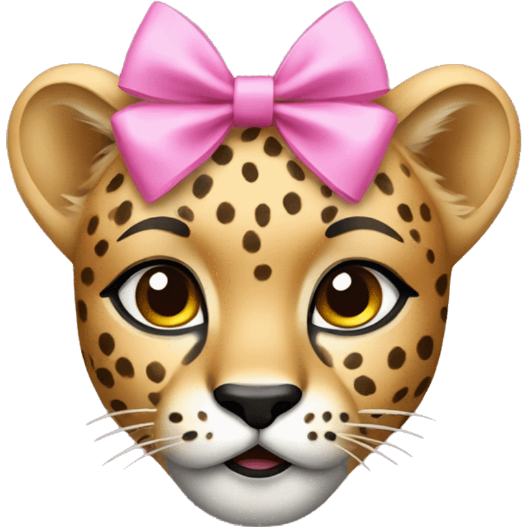 Cheetah with pink bow  emoji