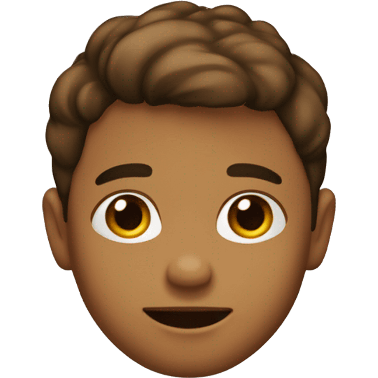 Niño con pelo corto, de color marron la piel emoji