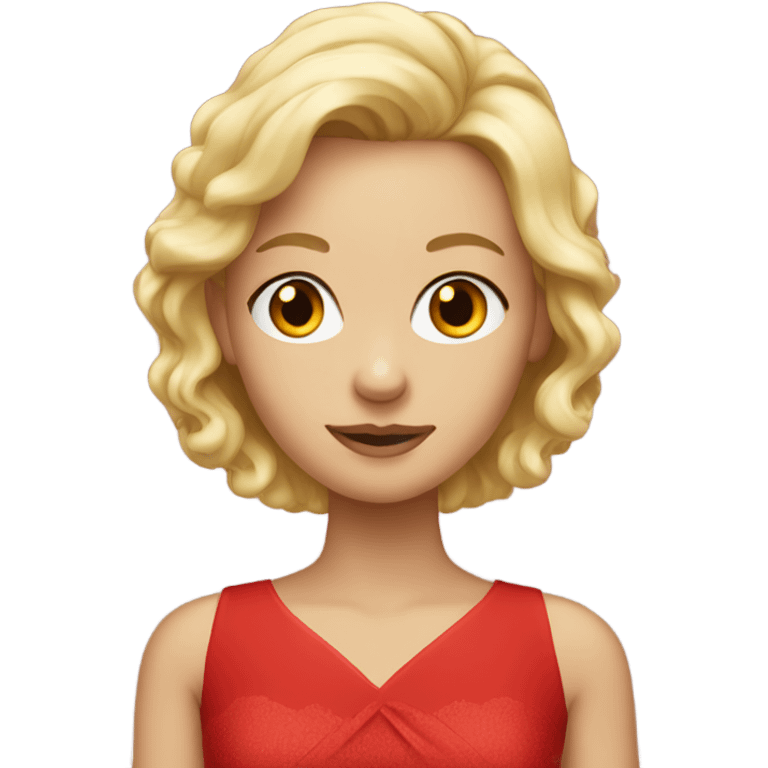 Blonde girl in a red dress  emoji