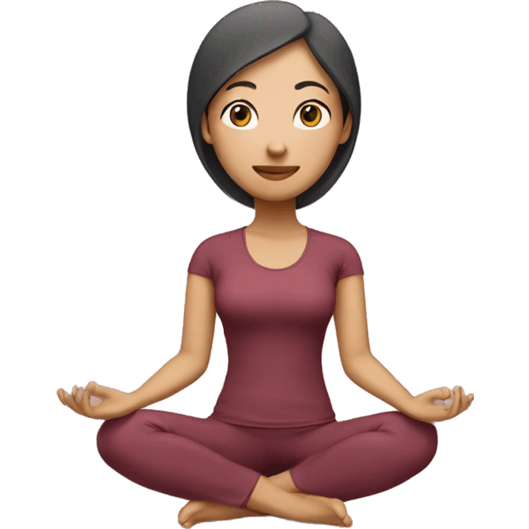 asian yoga girl light burgundy clothes  emoji