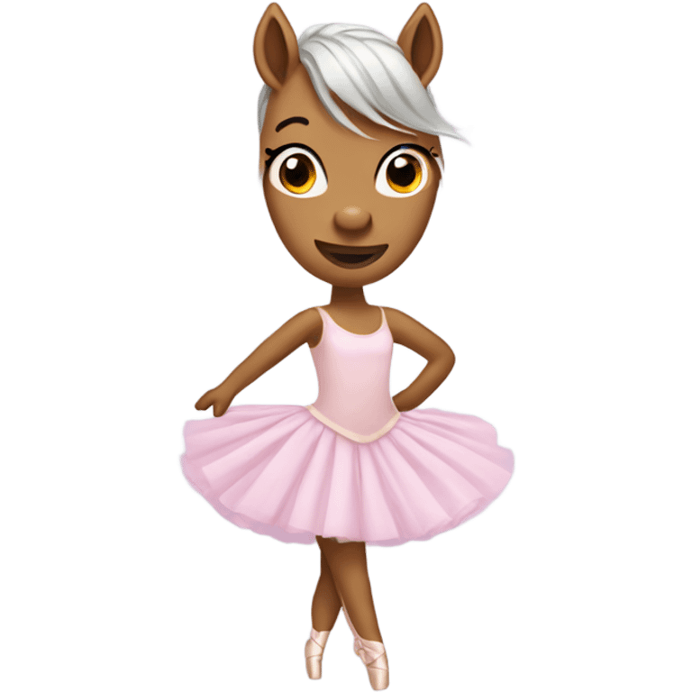 Horse in a ballet dress emoji