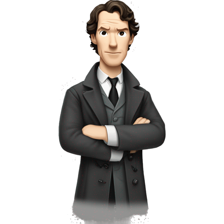 Sherlock holmes Benedict Cumberbatch with lab coat and Face with Tears of Joy emoji