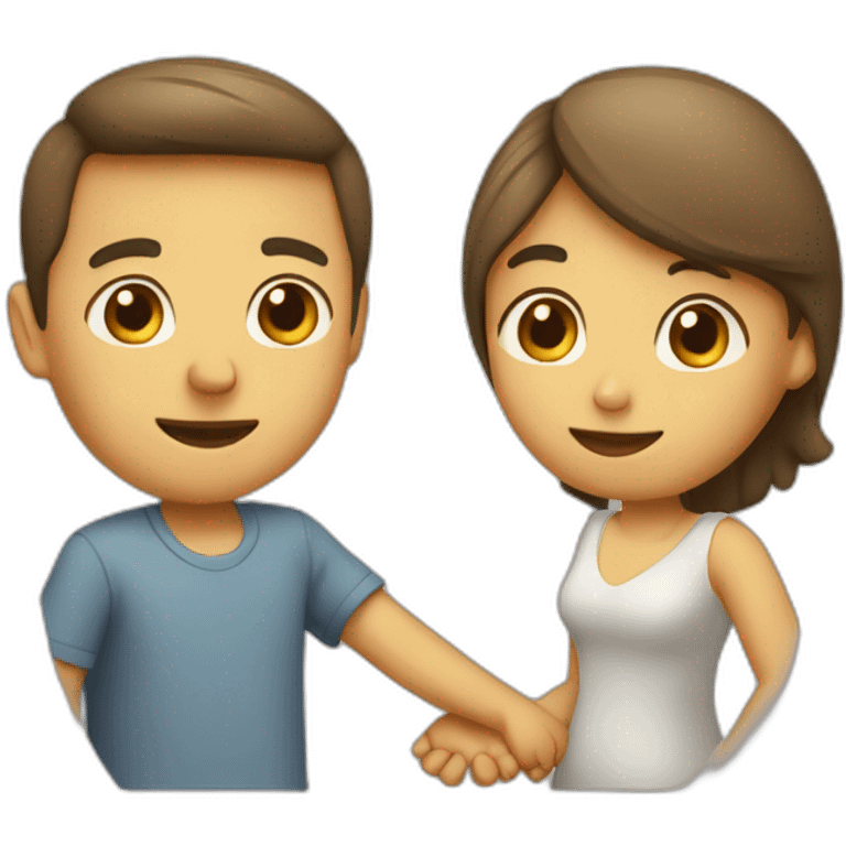 Man and woman holding hands looking at each other emoji