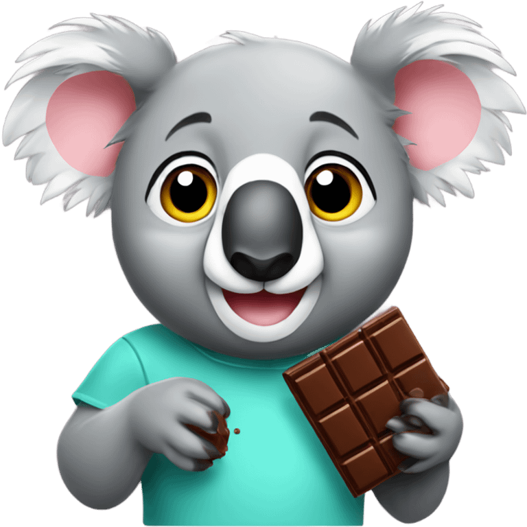 Koala with chocolate emoji