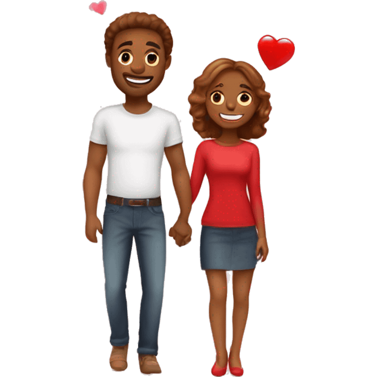 Valentines Day cute Couple in light red  emoji