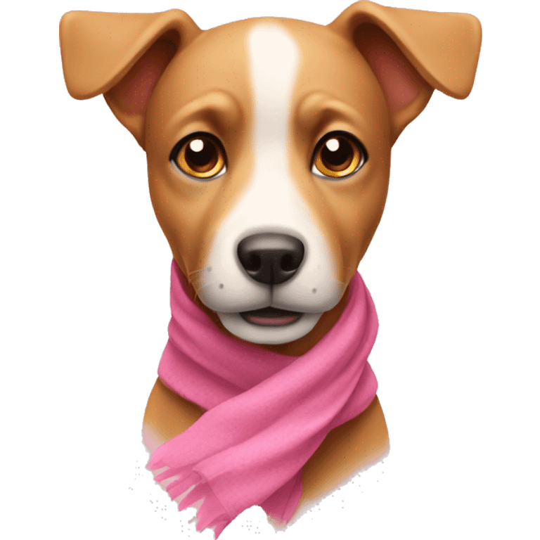 autumn dog with pink scraf emoji