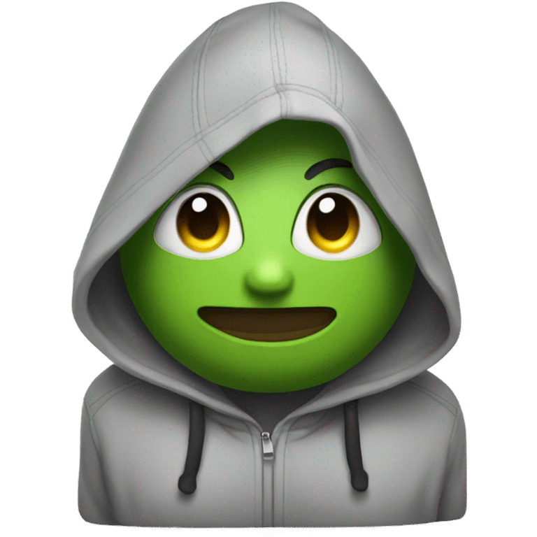 Apple with a hoodie emoji