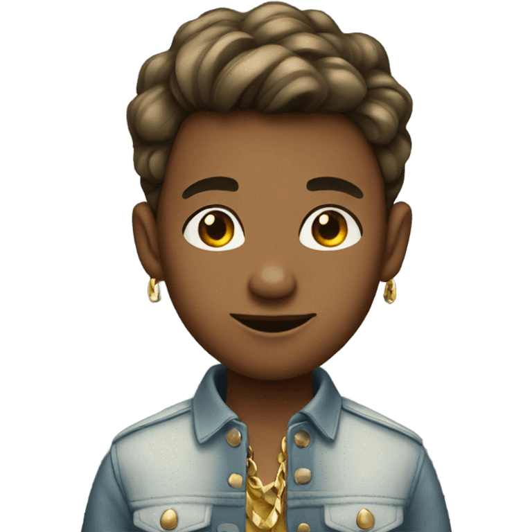 stylish boy with earrings emoji