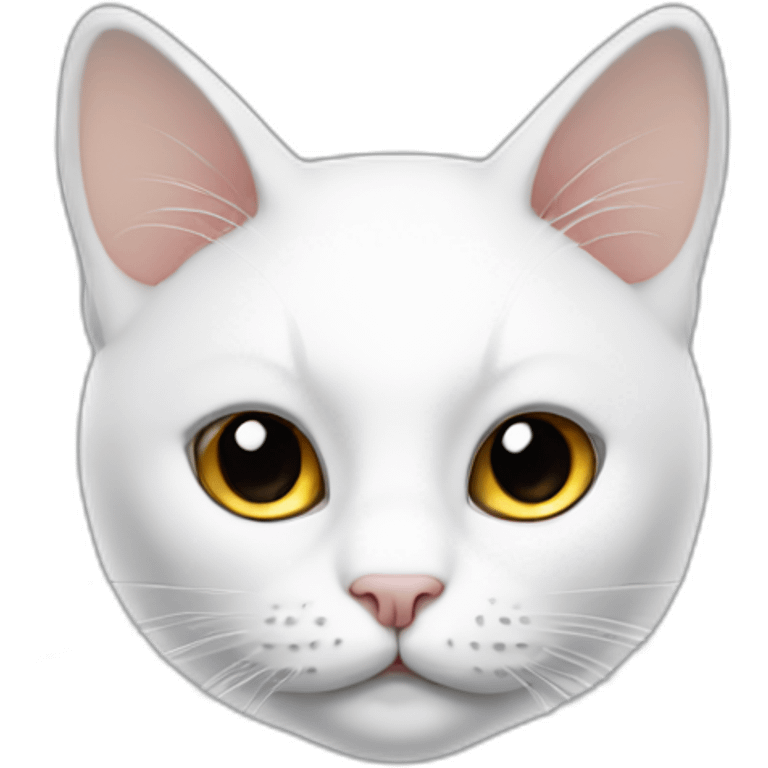 white cat black on the top of the head emoji