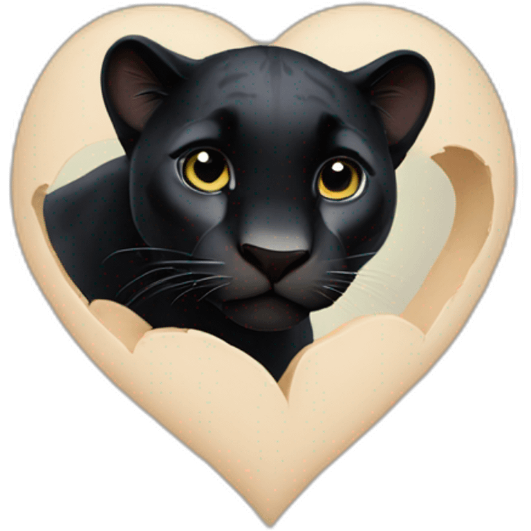 animal black panther making a heart emoji