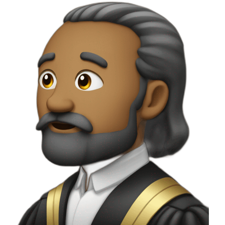 Judge in court room with with small beard  emoji