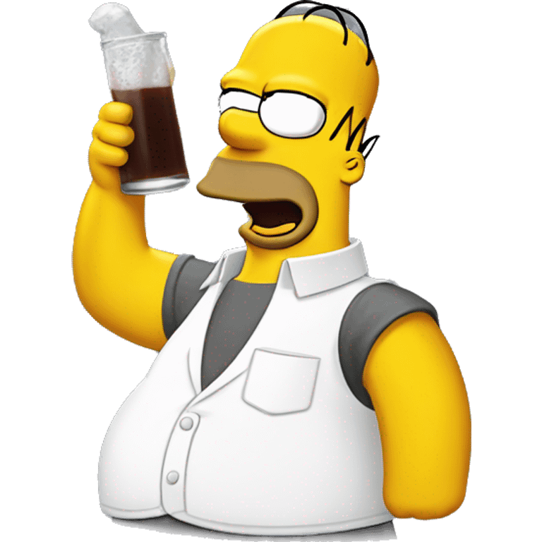 Homer simpson boit une bouteille de bissap emoji