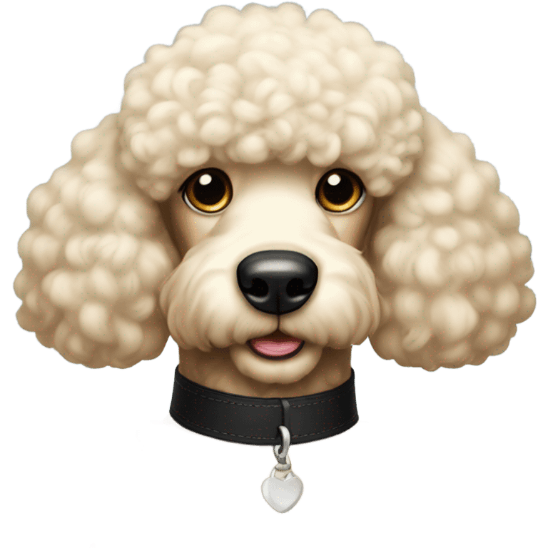 White/Golden straight hair giant poodle with black collar emoji