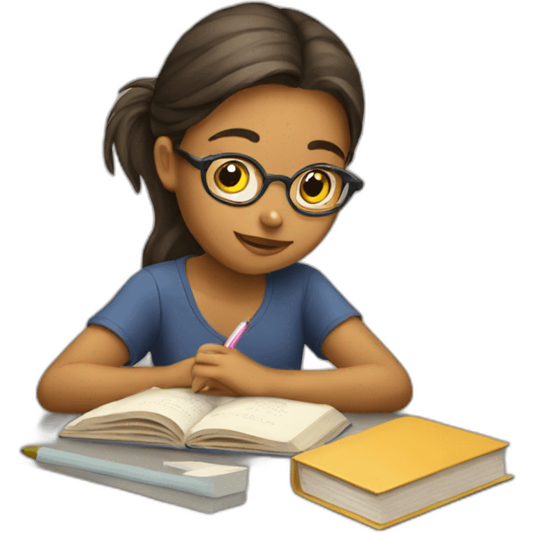 Girl studying emoji