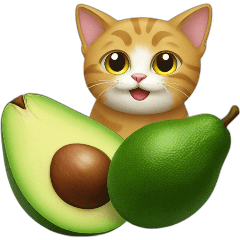 cat eating avocado emoji