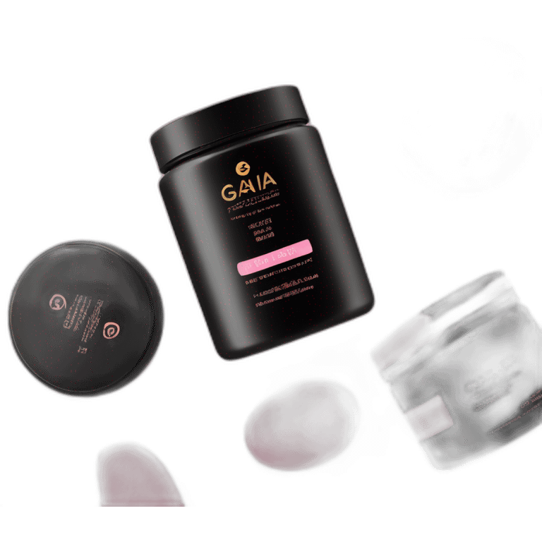 GAIA Beauté Supplements with pink and black packaging  emoji