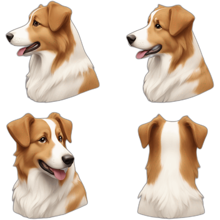 Lighg brown and white English shepherd emoji