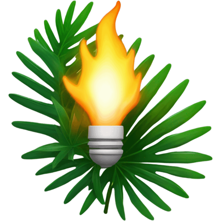 burning lamp and palm branch emoji