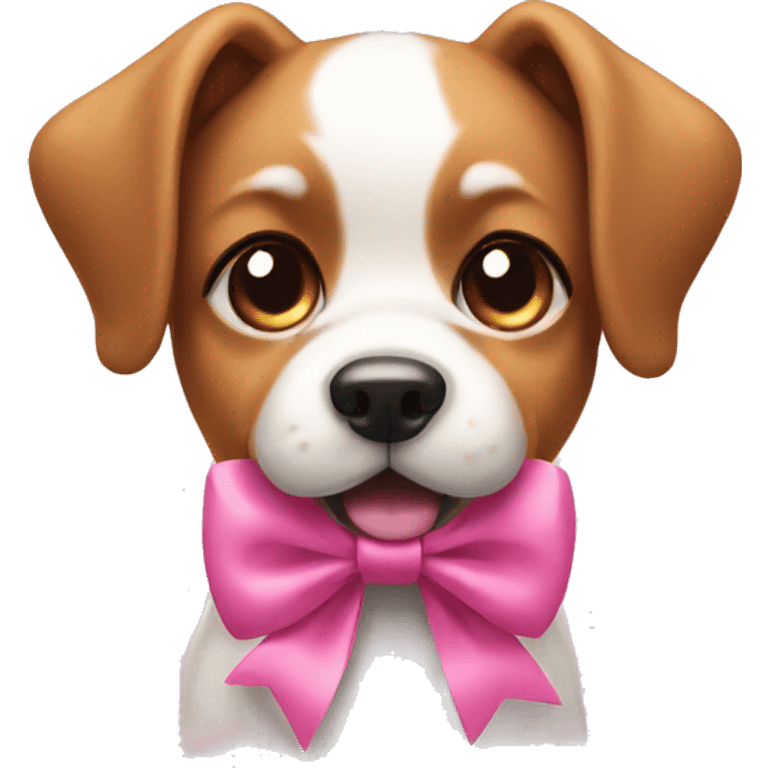 dog with pink bow  emoji