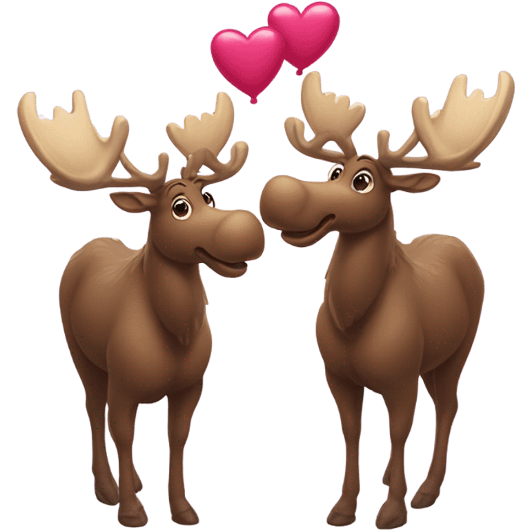 2 girl moose and hearts  emoji