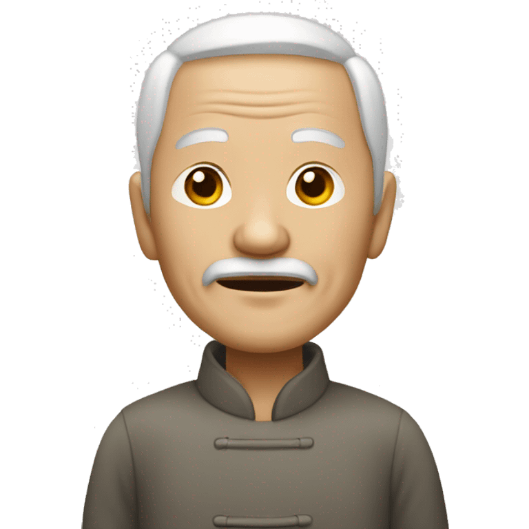 Old Chinese man in a white ghi emoji