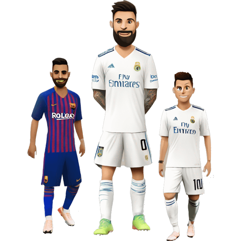 Virat kohli meet Messi and Cristiano Ronaldo ￼ emoji