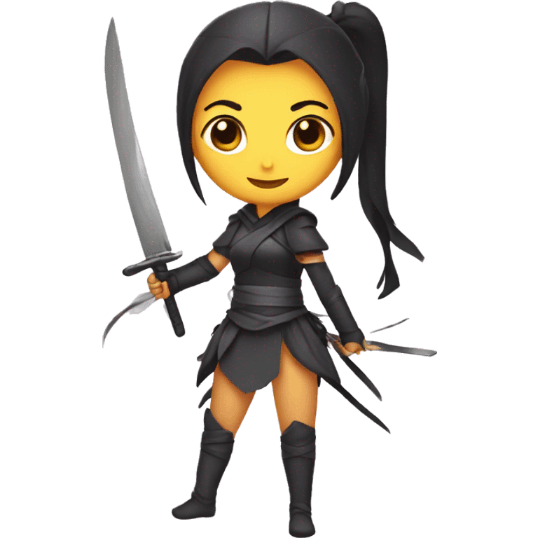 Ninja princess with knife and fairy wings emoji