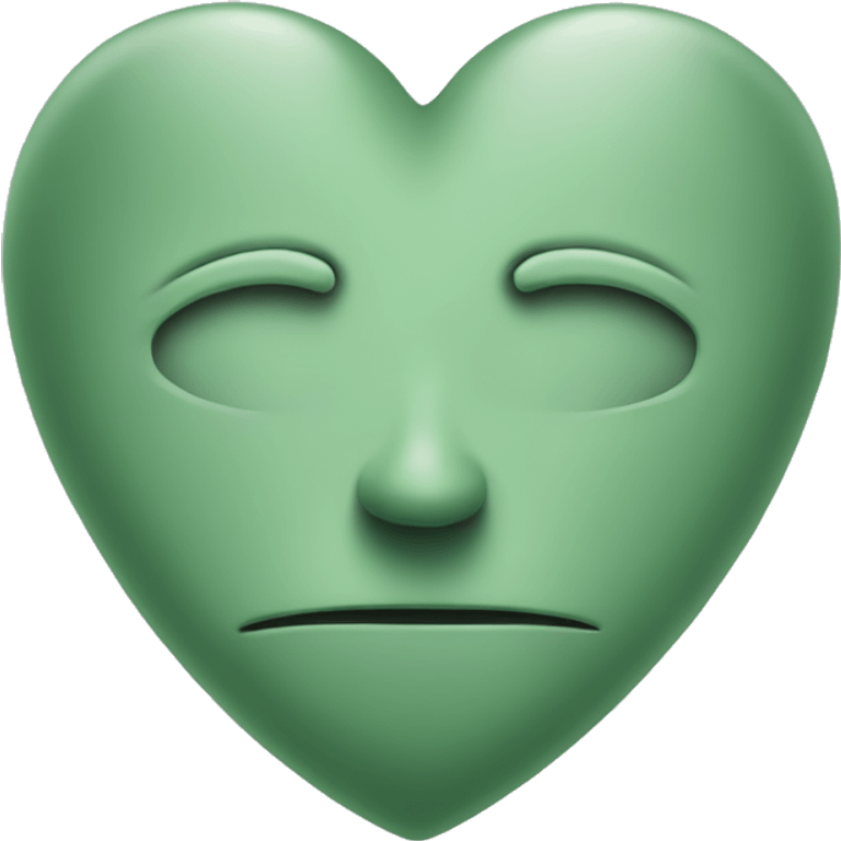 sage green heart with no face emoji