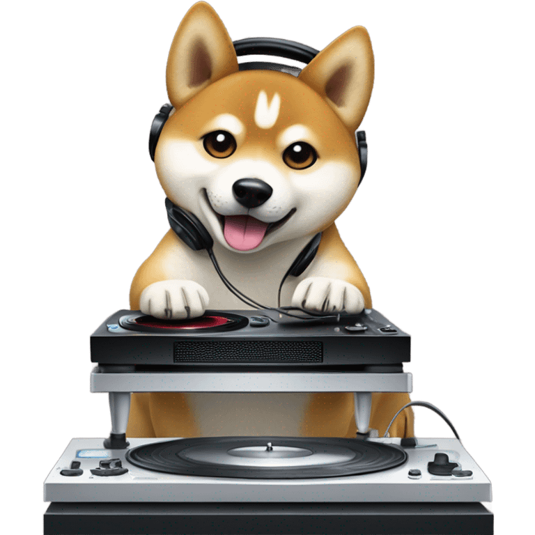 Shiba disc jockey emoji