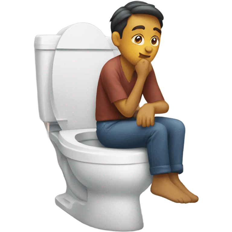 Sitting on toilet emoji