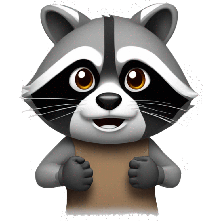 raccoon with thumb down, hes mad emoji