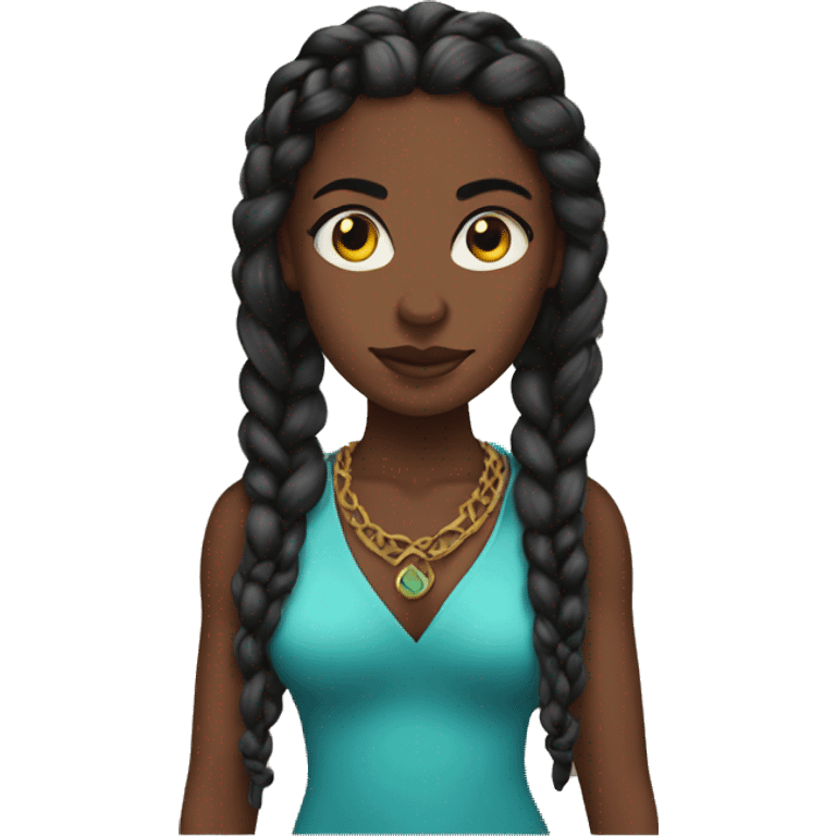 Black goddess with braids emoji