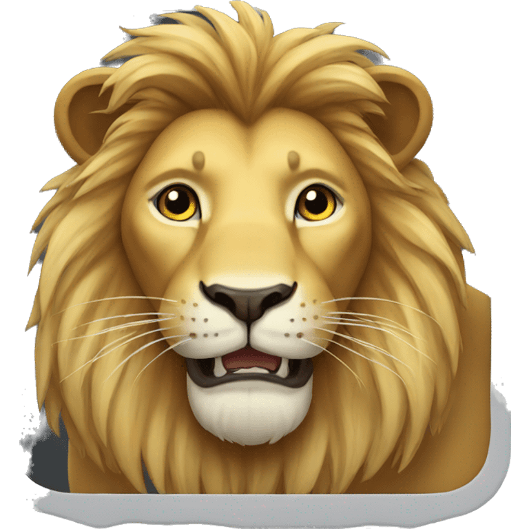 Lion enjoying without concerns emoji