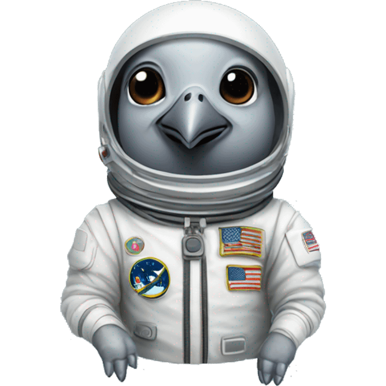 pigeon astronaut in space suit emoji