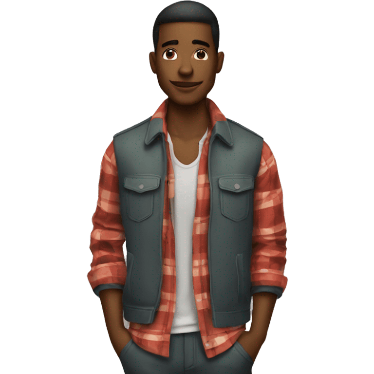 stylish guy in plaid emoji